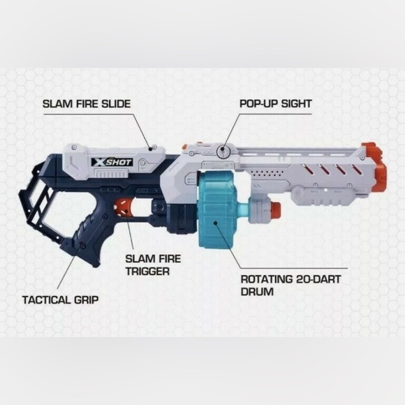 Zuru X-Shot Turbo Fire 48 darts Slam Fire shoots 90 ft Blaster - Picture 1 of 2
